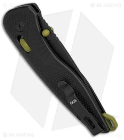 SOG Aegis AT Spring Assisted Tanto Knife Rescue Black (3.1" Black) 8 SOG Aegis AT Spring Assisted Tanto Knife Rescue Black (3.1" Black) -Knife Center Shop SOG Aegis AT Spring Assisted Tanto Knife Rescue Black 3in Black BHQ 176440 td side