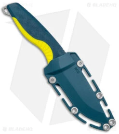 SOG Aegis FX Fixed Blade Knife Indigo Blue/Acid Yellow GRN (3.6" Stonewash) -Knife Center Shop SOG Aegis Fx Indigo Acid Yellow BHQ 145912 jr sheath