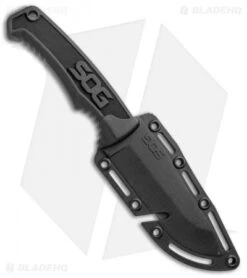 SOG Field Fixed Blade Knife Black Rubber (4" Satin) 8 SOG Field Fixed Blade Knife Black Rubber (4" Satin) -Knife Center Shop SOG Field Black Rubber FK1001 CP BHQ 52453 jr sheath