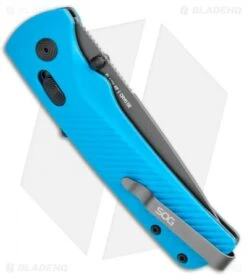 SOG Flash AT-XR Lock Assisted Opening Knife Civic Cyan (3.45" Dark Gray) -Knife Center Shop SOG Flash Mk3 ATXR Lock Civic Cyan Gray BHQ 105718 jr side