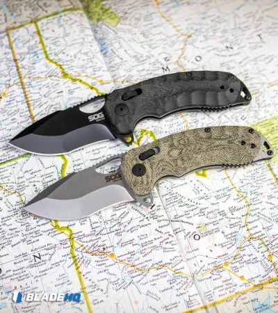 SOG KIKU XR XR-Lock Knife Natural Linen Micarta (3" Satin) 7 SOG KIKU XR XR-Lock Knife Natural Linen Micarta (3" Satin) - Image 5