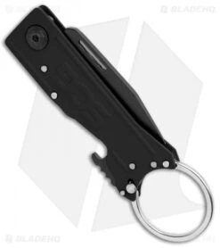 SOG Keytron Clip Point Folding Knife Key Chain Blackout (1.9" Black) KT1003-CP -Knife Center Shop SOG Keytron CP Key Chain Blackout Black KT1003 CP BHQ 104065 jr side