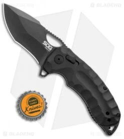 SOG Kiku XR Blackout XR-Lock Knife Black Micarta (3" Black) -Knife Center Shop SOG Kiku XR Blackout Black G 10 Black BHQ 99496 jr bottlecap