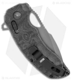 SOG Kiku XR LTE Blackout XR-Lock Knife Black Micarta (3" Black) 12-27-04-57 -Knife Center Shop SOG Kiku XR LTE Blackout XR Lock Knife Black Micarta 3 Black 12 27 04 57 BHQ 116850 LS Side
