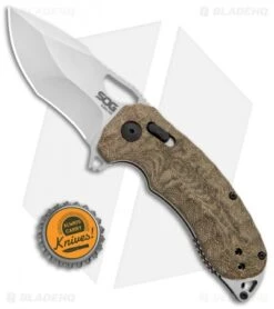 SOG KIKU XR XR-Lock Knife Natural Linen Micarta (3" Satin) 10 SOG KIKU XR XR-Lock Knife Natural Linen Micarta (3" Satin) -Knife Center Shop SOG Kiku XR Natural Linen Micarta Satin BHQ 99486 jr bottlecap