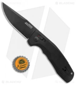 SOG Knives SOG-TAC AU Drop Point Automatic Knife Black Aluminum (3.4" Black) 9 SOG Knives SOG-TAC AU Drop Point Automatic Knife Black Aluminum (3.4" Black) -Knife Center Shop SOG Knives SOG TAC AU Auto Black Black BHQ 119258 jr bottlecap