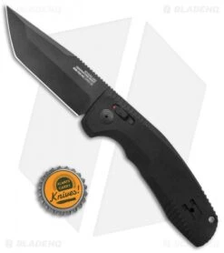 SOG Knives SOG-TAC AU Tanto Automatic Knife Black Aluminum (3.4" Black) -Knife Center Shop SOG Knives SOG TAC AU Auto Tanto Black Black BHQ 119260 jr bottlecap