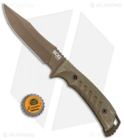 SOG Pillar Limited Fixed Blade Canvas Micarta (5" Bronze Cerakote) -Knife Center Shop SOG Pillar Limited Fix Blade Canvas Micarta Bronze Cerakote UF1002 BX BHQ 94263 jr bottlecap