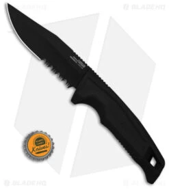 SOG Recondo FX Fixed Blade Knife Black GRN/Rubber (4.6" Black Serr) -Knife Center Shop SOG Recondo FX FXB Black GRN Rubber 2in Blk BHQ 140878 td size
