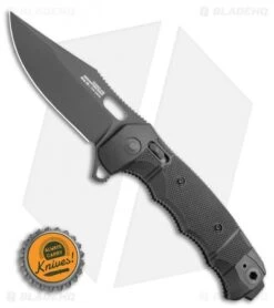 SOG Seal XR Flipper XR-Lock Knife Black FRN (3.9" Black S35VN) -Knife Center Shop SOG Seal XR Flipper Knife Black FRN 3.9 Black S35VN BHQ 94737 LS Bottlecap