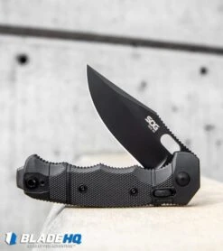 SOG Seal XR Flipper XR-Lock Knife Black FRN (3.9" Black S35VN) -Knife Center Shop SOG Seal XR Flipper Knife Black FRN Black S35VN BHQ 94737 kp cement web