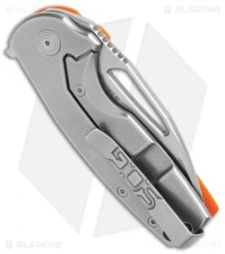 SOG Stout FLK Frame Lock Knife Orange G-10 (2.75" Stonewash) -Knife Center Shop SOG Stout FLK Orange G 10 SW BHQ 137222 jr side