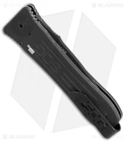 SOG Strat Ops Automatic Knife Black Canvas Micarta (3.5" Black) -Knife Center Shop SOG Strat Ops black canvas micarta black BHQ 52429 er side