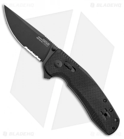 SOG-TAC XR Lock Knife Blackout Black G-10 (3.4" Black Serrated) 3 SOG-TAC XR Lock Knife Blackout Black G-10 (3.4" Black Serrated)
