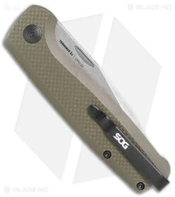 SOG Terminus Slip Joint Knife OD Green G-10 (2.9" Stonewash CRYO D2) -Knife Center Shop SOG Terminus SJ OD Green G 10 SW BHQ 142685 jr side