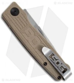 SOG Terminus Slip Joint Folding Knife Tan G-10 (3" Satin) -Knife Center Shop SOG Terminus Satin TM1001 BX jr side