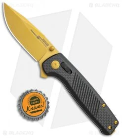SOG Terminus XR LTE Knife Carbon Fiber (3" Gold) TM1033-BX -Knife Center Shop SOG Terminus XR LTE Lock CF Gold TM1033 BX BHQ 116852 jr bottlecap