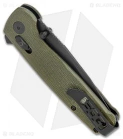 SOG Exclusive Terminus XR Lock Knife Green Micarta (3" Black) -Knife Center Shop SOG Terminus XR Lock Green Micarta Black TM1037 BX BHQ 119365 jr side