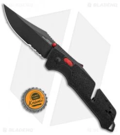 SOG Trident AT-XR Lock Knife Black/Red Clip Point (3.7" Black Serr) 9 SOG Trident AT-XR Lock Knife Black/Red Clip Point (3.7" Black Serr) -Knife Center Shop SOG Trident AT XR Lock Black Red CP Black Serr BHQ 105693 jr bottlecap