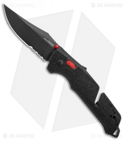 SOG Trident AT-XR Lock Knife Black/Red Clip Point (3.7" Black Serr) 3 SOG Trident AT-XR Lock Knife Black/Red Clip Point (3.7" Black Serr)