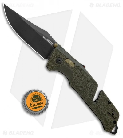 SOG Trident AT-XR Lock Knife OD Green Clip Point (3.7" Black) 6 SOG Trident AT-XR Lock Knife OD Green Clip Point (3.7" Black) - Image 4