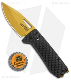 SOG Ultra XR Lock Knife Carbon Fiber (2.75" Gold) -Knife Center Shop SOG Ultra XR XR Lock CF Gold BHQ 105689 jr bottlecap