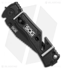 SOG Trident Elite Clip Point Spring Assisted Knife (3.7" Black) TF102 -Knife Center Shop SOG trident elite clip point black TF102 BHQ 21597 er spine