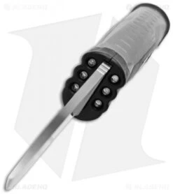 SOG Bladelight Camp Fixed Blade Knife W/ LEDs (4.50" Satin Plain) BLT21K -Knife Center Shop sog bladelight camp blt21k cp front