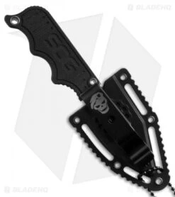 SOG Instinct Mini Fixed Blade Knife Black G-10 (1.9" Satin) NB1002 -Knife Center Shop sog instinct mini black g10 nb1002 sheath jm