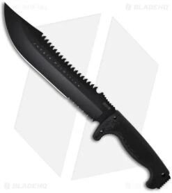 SOG Jungle Primitive Fixed Blade Machete Knife W/ Sheath (Black SER) F03T
