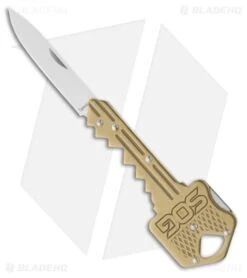 SOG Brass Key Lockback Knife Keychain Utility (1.5" Satin) KEY102