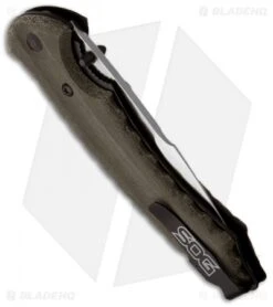 SOG Kiku Folder Large Folding Knife (4.6" Black Plain) KU-1012 -Knife Center Shop sog kiku folder lrg satin ku 1011 side 1